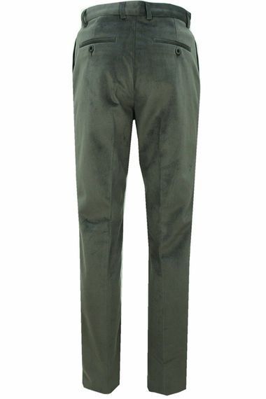 Varetta Men's Green Winter Inner Wool Fleece Classic Cut Velvet Trousers - photo 2