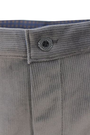 Varetta Erkek Gri Kışlık İçi Yünlü Polarlı Cepli Kadife Pantolon - fotoğraf 3