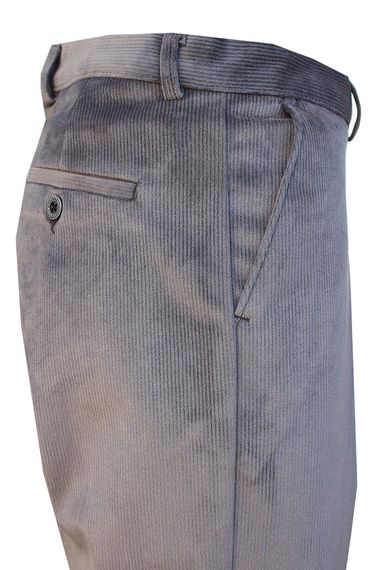 Varetta Erkek Gri Kışlık İçi Yünlü Polarlı Cepli Kadife Pantolon - fotoğraf 4