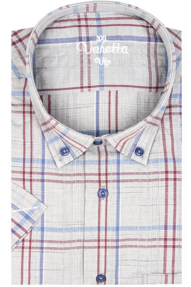 Varetta Erkek Gri Büyük Beden Kısa Kollu Gömlek - fotoğraf 1