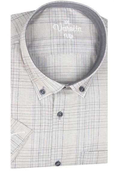 Чоловіча сіра сорочка короткий рукав великих розмірів Varetta, якісна бавовна, комфортна посадка, стильний дизайн, ідеальна для спекотних днів - фото 1