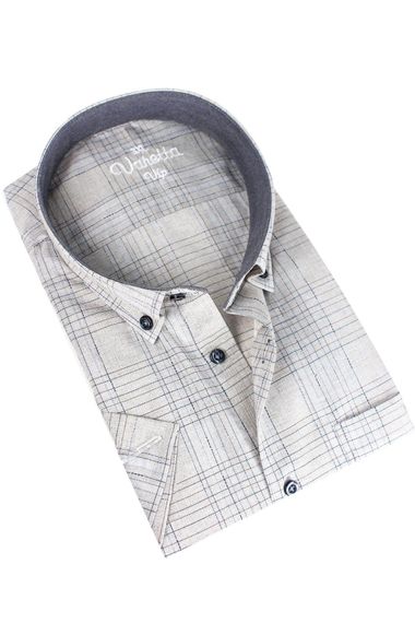 Чоловіча сіра сорочка короткий рукав великих розмірів Varetta, якісна бавовна, комфортна посадка, стильний дизайн, ідеальна для спекотних днів - фото 2