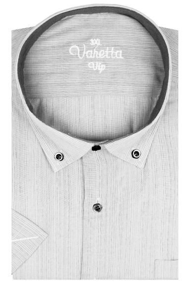 Varetta Erkek Gri Büyük Beden Kısa Kollu Gömlek - fotoğraf 3