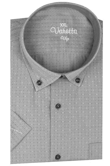 Varetta Erkek Koyu Gri Büyük Beden Kısa Kollu Gömlek - fotoğraf 2