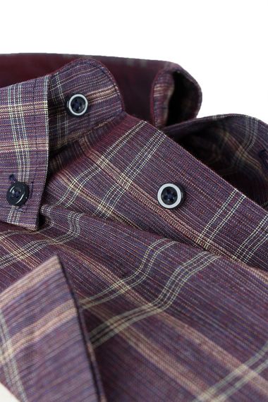 Varetta Erkek Mürdüm Büyük Beden Kısa Kollu Gömlek - fotoğraf 2