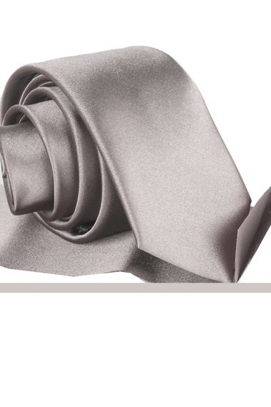Varetta Erkek Barut Gri Slim Kesim Mendilli Kravat