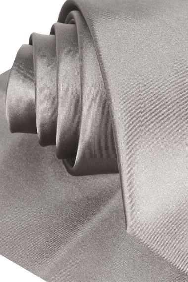 Varetta Erkek Barut Gri Slim Kesim Mendilli Kravat