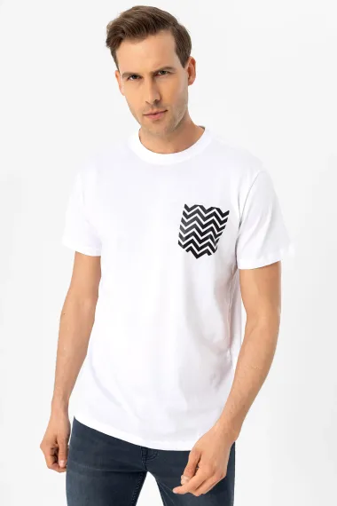 O Neck Regular Pattern Printed T-Shirt - photo 5