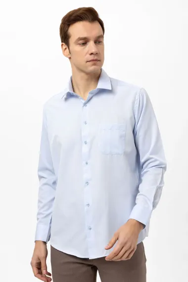 Обычная рубашка добби с квадратными манжетами - фото 2
