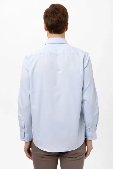 Обычная рубашка добби с квадратными манжетами - фото 4