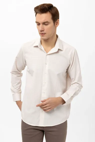 Рубашка с квадратными манжетами и обычным принтом - фото 3