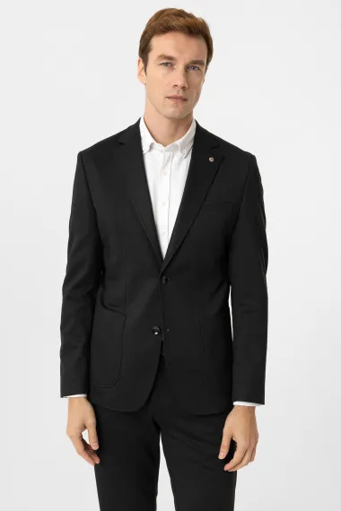 Slimfit Armürlü Takım Elbise - fotoğraf 1