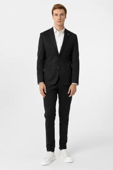 Slimfit Armürlü Takım Elbise - fotoğraf 3