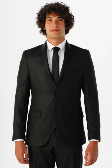 Slimfit Armürlü Takım Elbise - fotoğraf 1