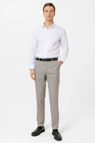 Köşeli Manşet Slim Kalıp Armürlü Gömlek - fotoğraf 5