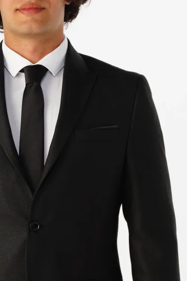 Slimfit Armürlü Takım Elbise - fotoğraf 3