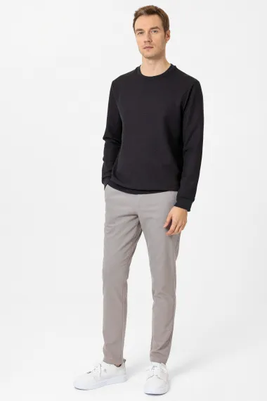 O Yaka Regular Kalıp Armürlü Triko - photo 4