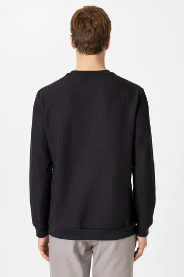 O Yaka Regular Kalıp Armürlü Triko - photo 3