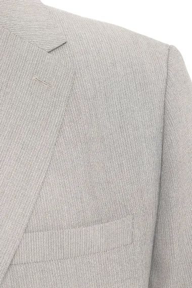 Классический пиджак с регулярным кроем, серый, 64% полиэстер, 34% вискоза, 2% эластан, два пуговицы, боковые карманы с клапаном - фото 4