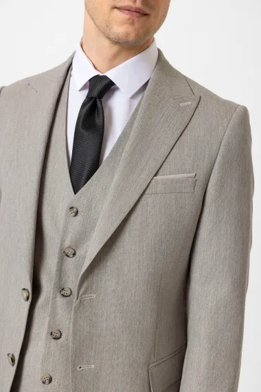 Slimfit Desenli Yelekli Takım Elbise - fotoğraf 3