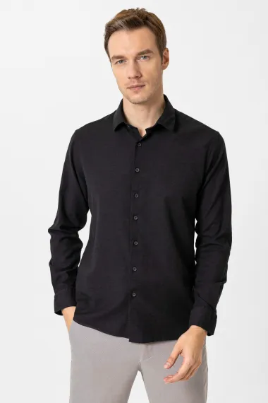 Угловая манжета классической рубашки Slim Fit белого цвета из 57% вискозы, 40% полиэстера и 3% эластана - фото 2