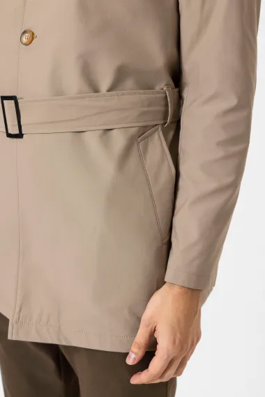 Слим-крой куртка из 100% полиэстера, бежевая, размеры 48-58, идеальна для повседневной носки. - фото 5