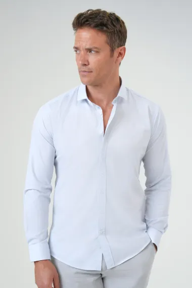 Square Cuff Slim Fit Plain Shirt - photo 2