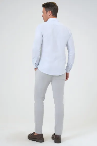 Square Cuff Slim Fit Plain Shirt - photo 4
