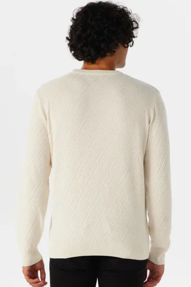 O Neck Slim Pattern Dobby Knitwear - photo 2