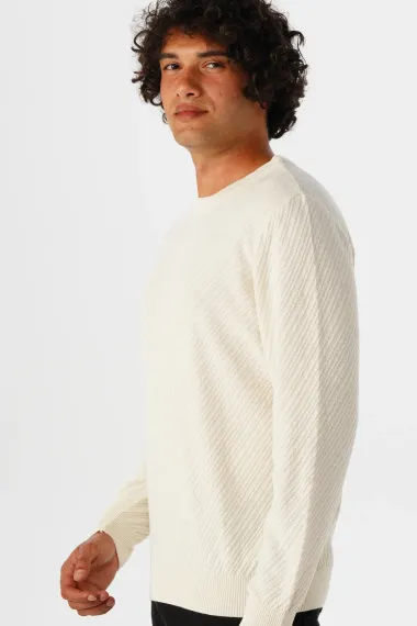 O Neck Slim Pattern Dobby Knitwear - photo 3