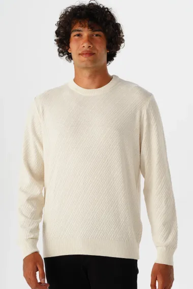 O Neck Slim Pattern Dobby Knitwear - photo 1