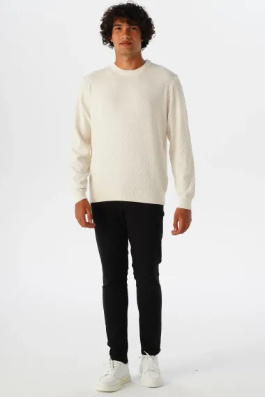 O Neck Slim Pattern Dobby Knitwear - photo 5