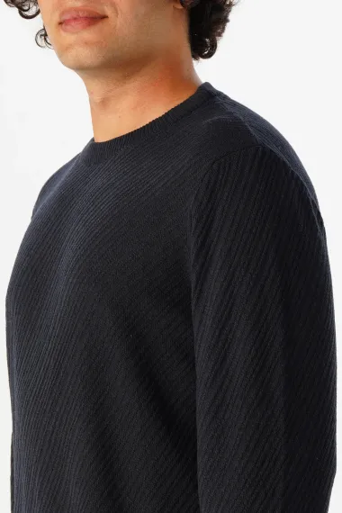 O Neck Slim Pattern Dobby Knitwear - photo 3