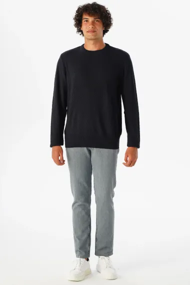 O Neck Slim Pattern Dobby Knitwear - photo 4