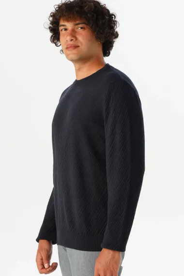 O Neck Slim Pattern Dobby Knitwear - photo 5