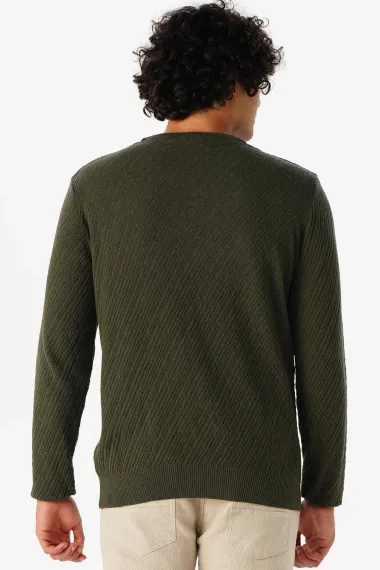 O Neck Slim Pattern Dobby Knitwear - photo 2