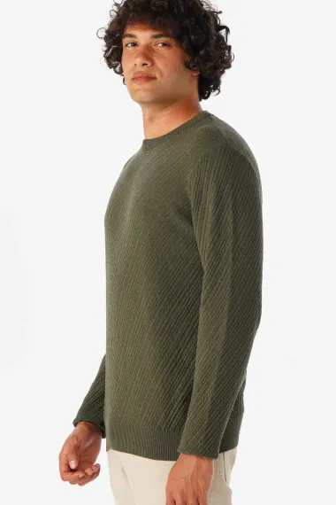 O Neck Slim Pattern Dobby Knitwear - photo 5