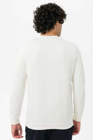 O Yaka Regular Kalıp Armürlü Sweatshirt - fotoğraf 2