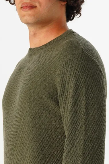 O Neck Slim Pattern Dobby Knitwear - photo 3