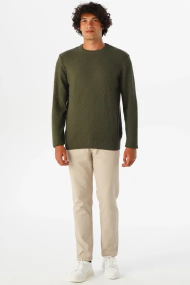 O Neck Slim Pattern Dobby Knitwear - photo 4