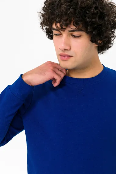 Светр з круглим вирізом, регулярного крою, з візерунком "армуру", 100% бавовна, колір: екрю, розміри: XL, L, M, XXL - фото 3