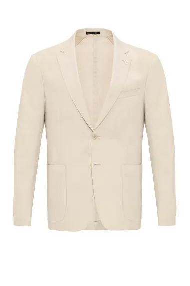 Слимфит костюм с вшитыми карманами, классический крой, цвет бежевый, состав: 77% хлопок, 21% полиэстер, 2% эластан - фото 2