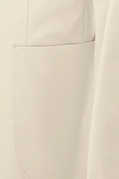 Слимфит костюм с вшитыми карманами, классический крой, цвет бежевый, состав: 77% хлопок, 21% полиэстер, 2% эластан - фото 4