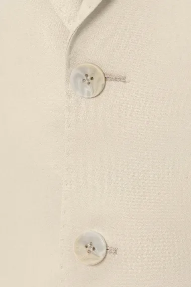 Слимфит костюм с вшитыми карманами, классический крой, цвет бежевый, состав: 77% хлопок, 21% полиэстер, 2% эластан - фото 5