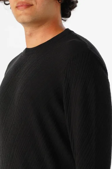 O Neck Slim Pattern Dobby Knitwear - photo 3