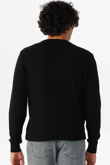 O Neck Slim Pattern Dobby Knitwear - photo 2