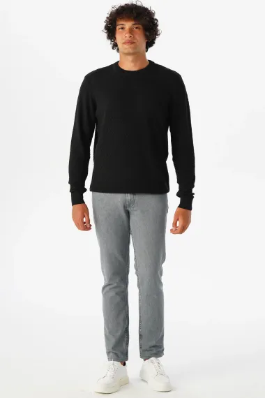 O Neck Slim Pattern Dobby Knitwear - photo 4