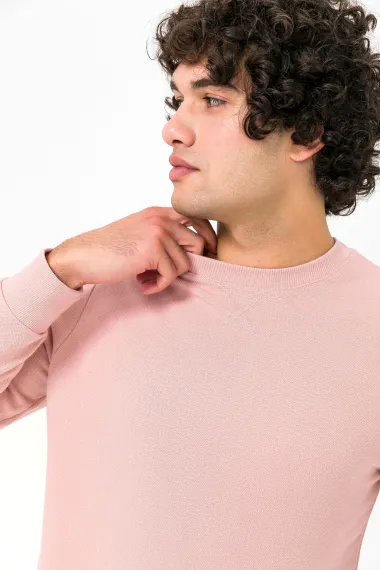 O Yaka Regular Kalıp Armürlü Sweatshirt - fotoğraf 3