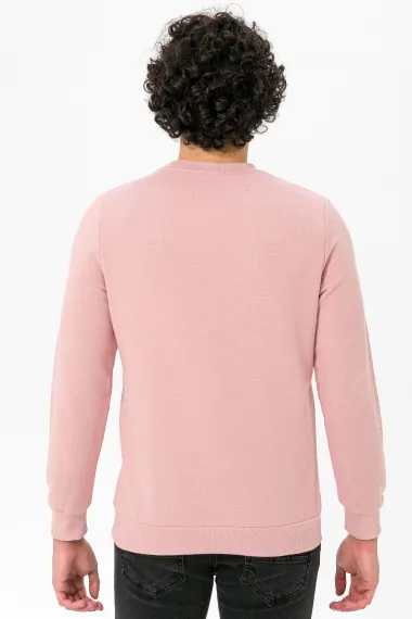 O Yaka Regular Kalıp Armürlü Sweatshirt - fotoğraf 2