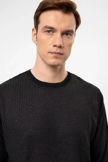 O Neck Slim Pattern Dobby Knitwear - photo 3